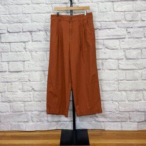 Madewell Cinnamon Pleated Wide Leg Cropped Pants